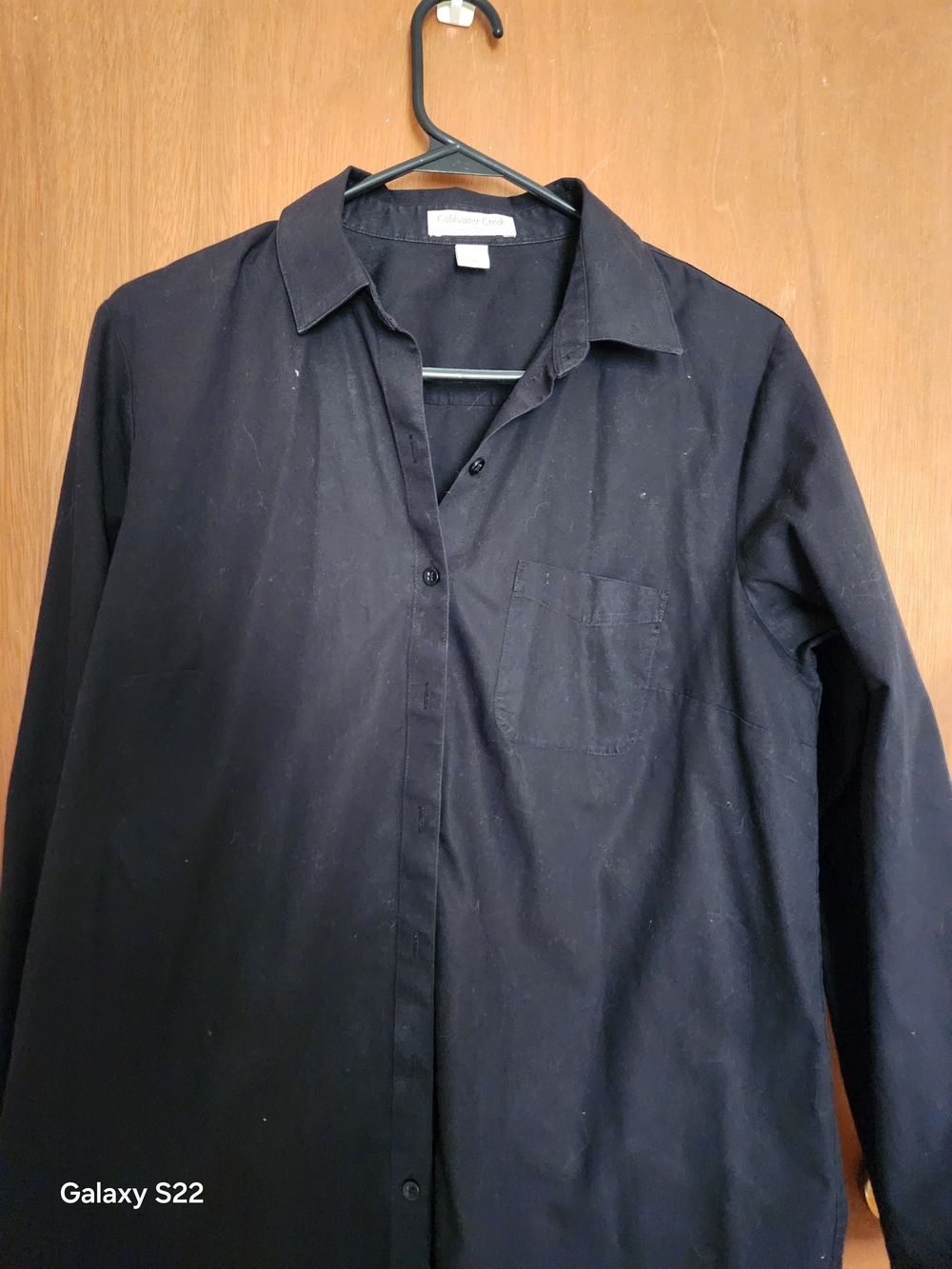 Coldwater Creek Black Button-Up Shirt